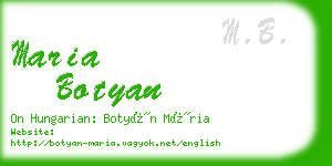 maria botyan business card